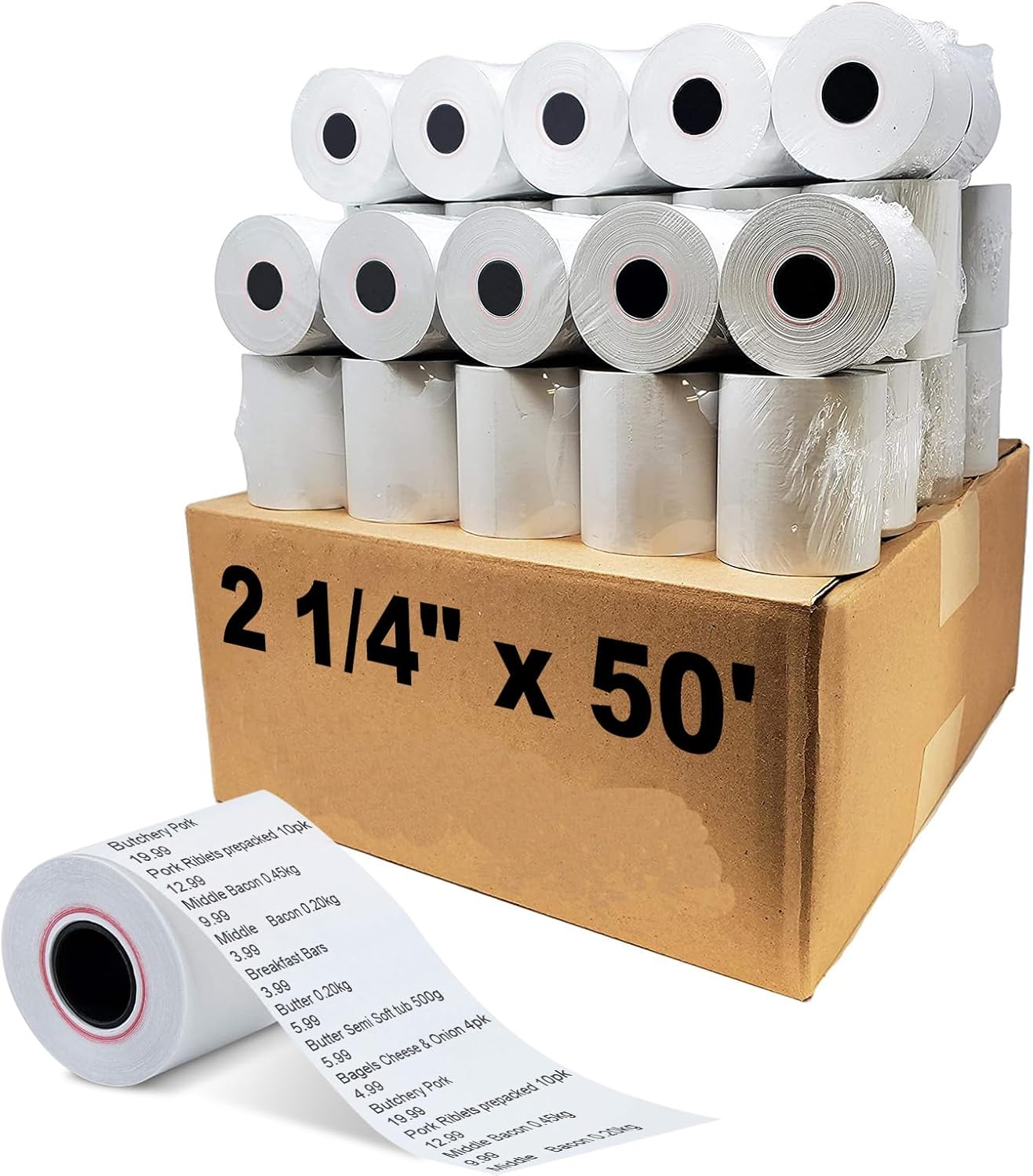 MFLABEL 2 1/4" x 50' Thermal Papers Cash Register POS Receipt Paper - 2000 Rolls