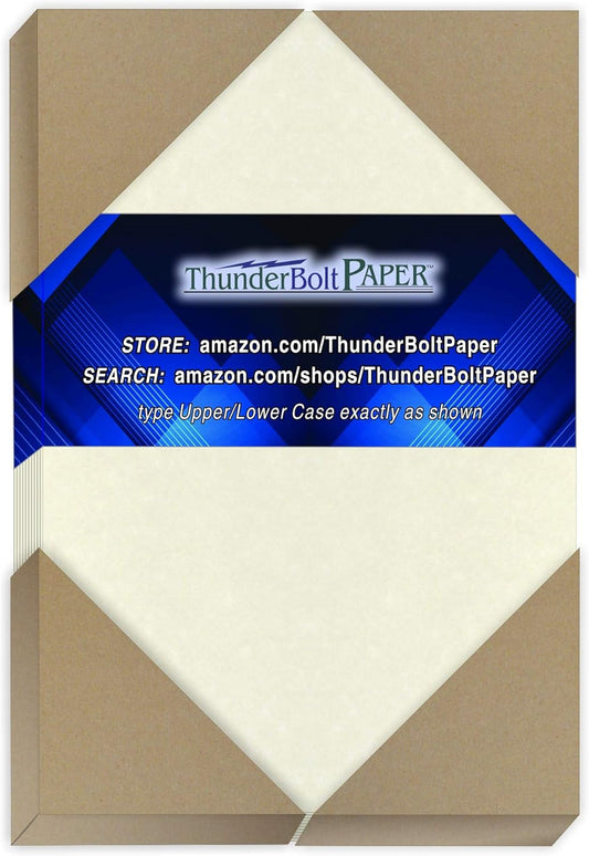 50 White Parchment 65lb Cover Weight Paper - 4" X 6" (4X6 Inches) Photo|Card|Frame Size - Printable Cardstock Colored Sheets Old Parchment Semblance