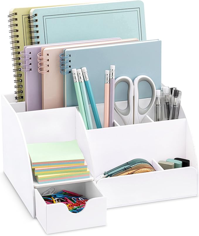 White Desktop Organizer by MySpaceOrganizers