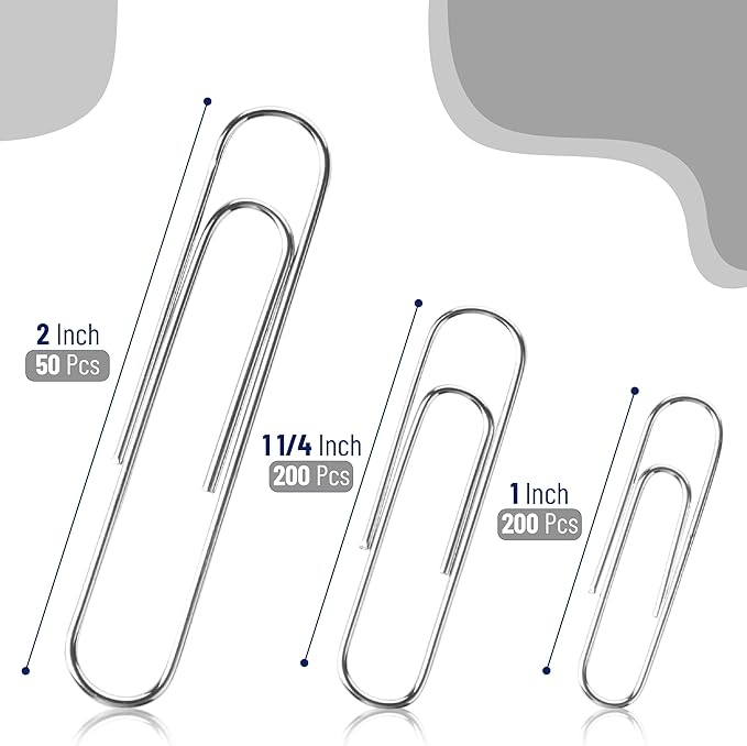 Mr. Pen- Silver Paper Clips, Large and Small - Image 3
