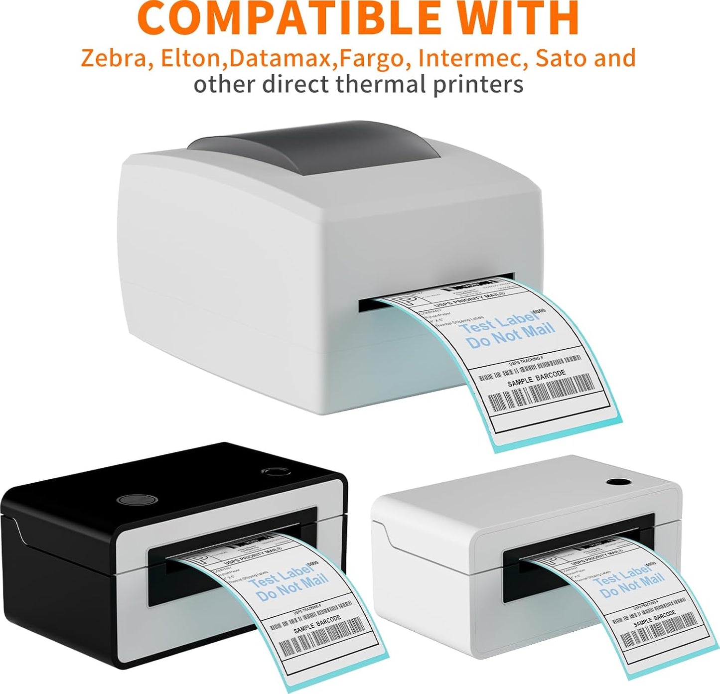 Thermal Labels 4x6 Roll - 500 Labels, Industrial Labels Direct Thermal Perforated Postage Shipping Label for Rollo, Zebra, MUNBYN and Polono Thermal Printer (NOT for DYMO)