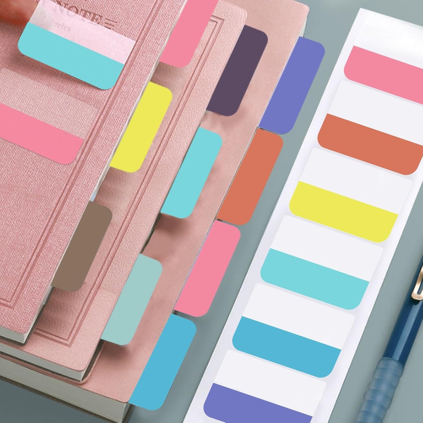 240Pcs Colored Index Tab 1.8"x1" Large Book Sticky Tabs 12 Colors Repositionable Page Tabs Flags Page Markers Labels for Notebooks, Filing, Classification