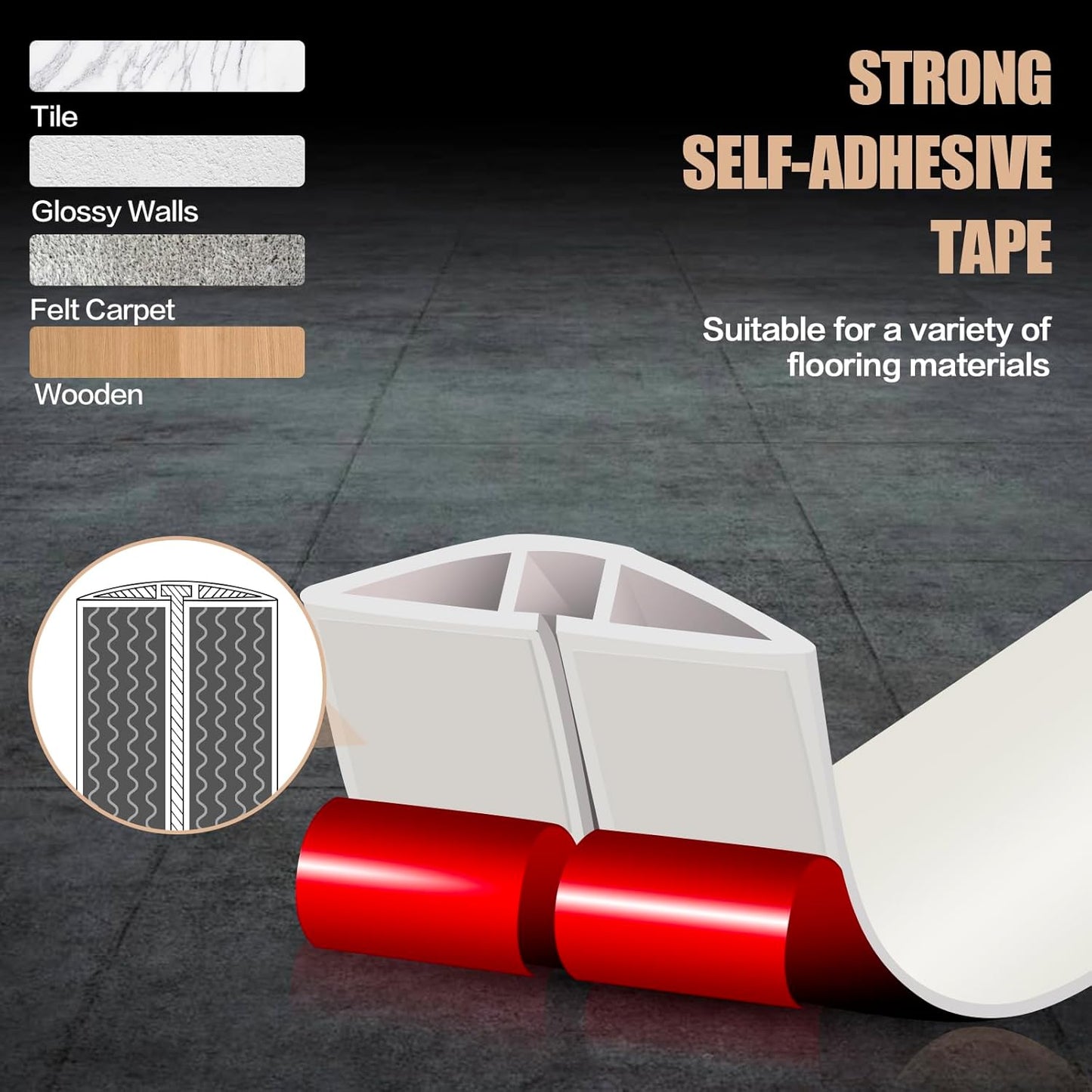 Floor Cord Cover Cable Cavity Self Adhesive Cord Hider Floor 10FT Floor Cable Management Power Cord Protector Floor Electric Cord Covers for Offices, Gym, Exhibitions (Beige, 1.18" x 20')