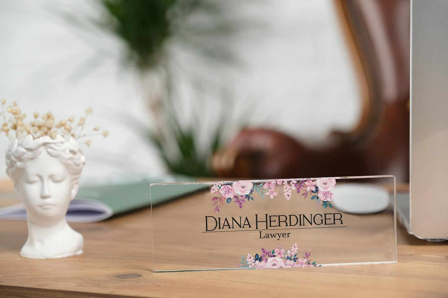 Personalized Desk Nameplate, Custom Acrylic Office Sign for Him Boss, Professional Name Plate for Coworkers, Unique Custom Gift Idea for Office, New Job Gift, CoWorker Gift, Phd Gift (Mix Design)