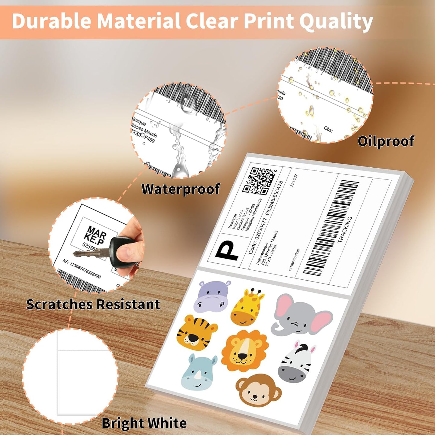 1000 Half Sheet Self Adhesive Shipping Labels, 8.5" x 5.5" Address Labels Laser/Ink Jet White Blank Shipping Stickers(500 Sheets)