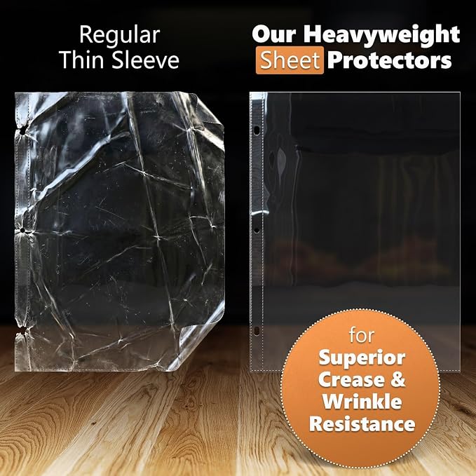 100 Pack of 8.5x11 Heavy Duty Crystal Clear Sheet Protectors - Image 2