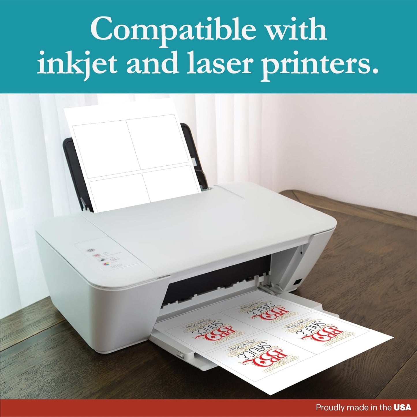 Premium Label Supply White Sticker Square Labels – 4" x 4" – Laser/Inkjet Compatible – (4 per Sheet), 1000 Sheets - 4,000 Total Adhesive Labels