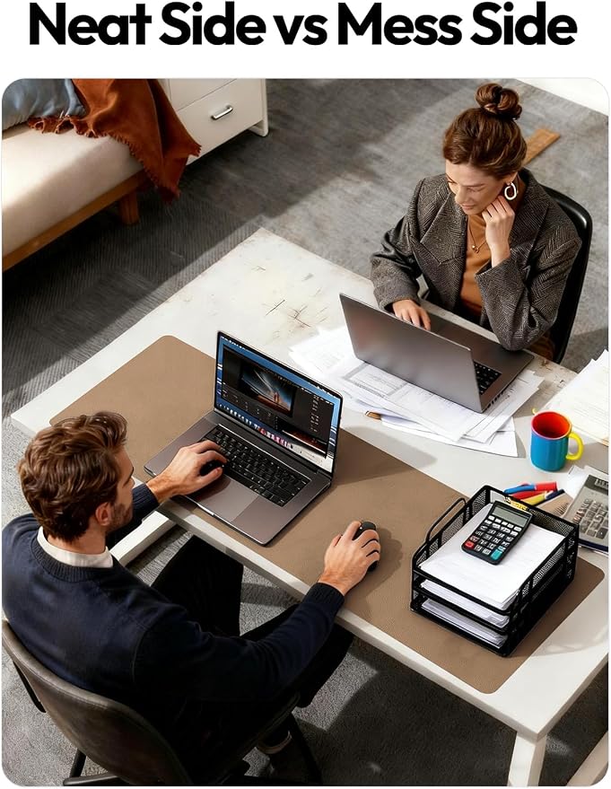 YSAGi Leather Desk Pad Protector, Office Mat, Large Mouse Pad, Non-Slip PU - Image 6