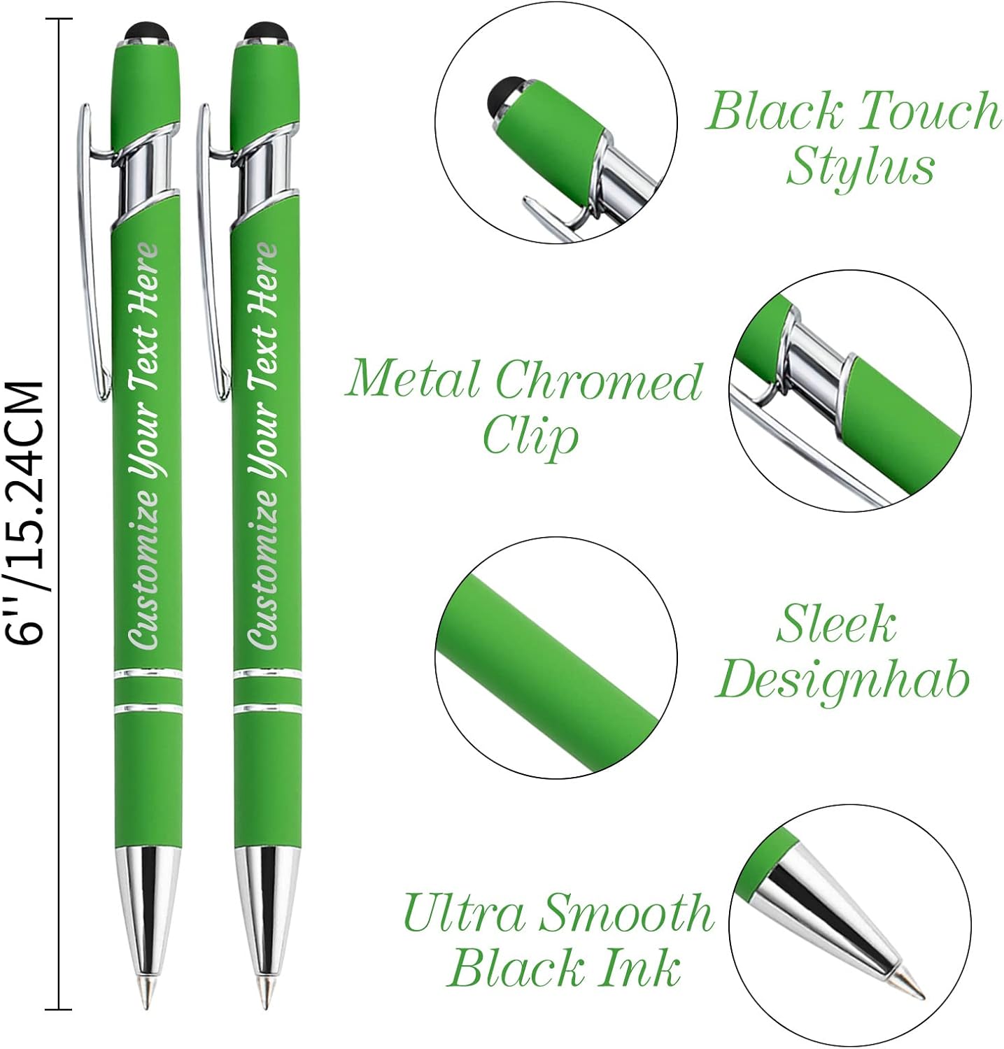 Personalized Pens Bulk 30 with Name Custom Engraving Ballpoint Pens with Stylus Tip Customized Smooth Writing Pens Personalized Gifts for Anniversary Birthday or Graduation(Pink,Black Ink)
