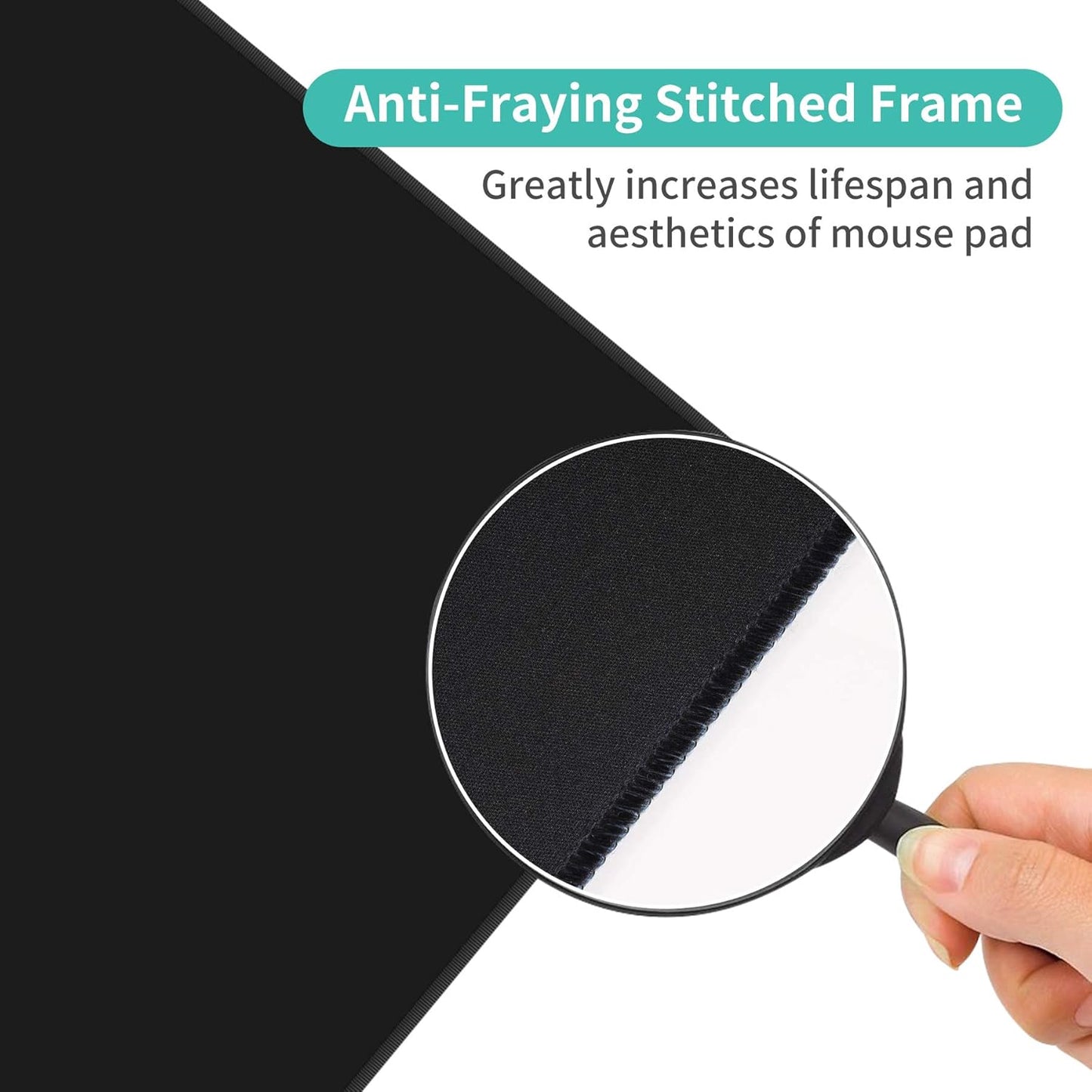 Dynippy Thin Extended Gaming Mouse Pad （31.5 * 11.8 * 0.08 inch） with Stitched Edges Large Mousepad Long XXL Keyboard and Mouse pad Desk Mat for Gaming Office & Home - Black Gold Marble