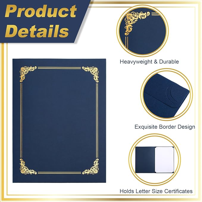 Fainne 160 Pcs 8.5 x 11 Certificate Holders Diploma Holders Document Covers - Image 3