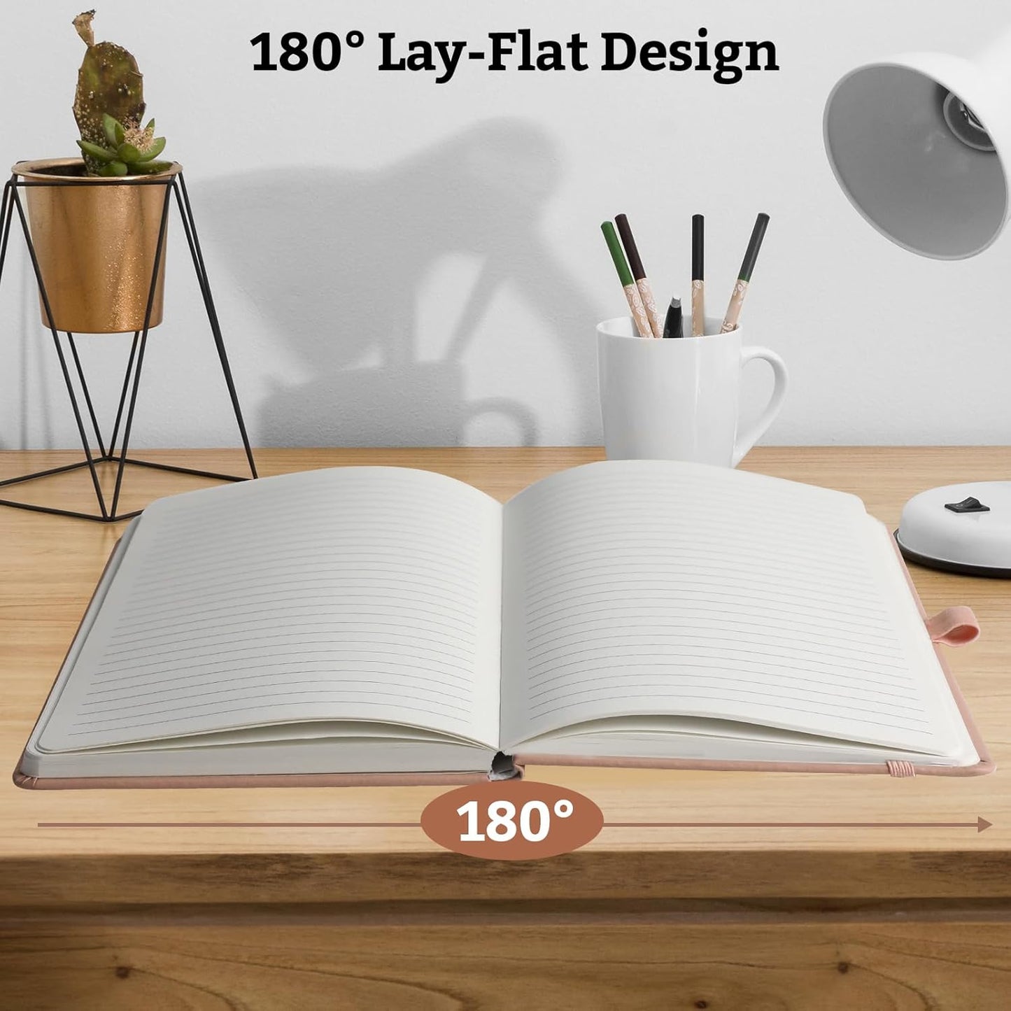Hardcover Lined Bullet Dotted Journal Notebook, A5 140 192 Pages 100 120Gsm Paper College ruled for School,Work,Travel,and Daily Planning，5.7''*8.3'' (2, Blush, A5 Lined)