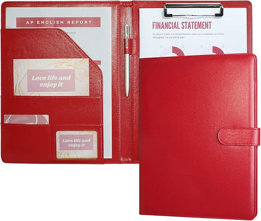 Mymazn Padfolio Clipboard Folder Portfolio, Faux Leather Storage Clipboard by Mymazn