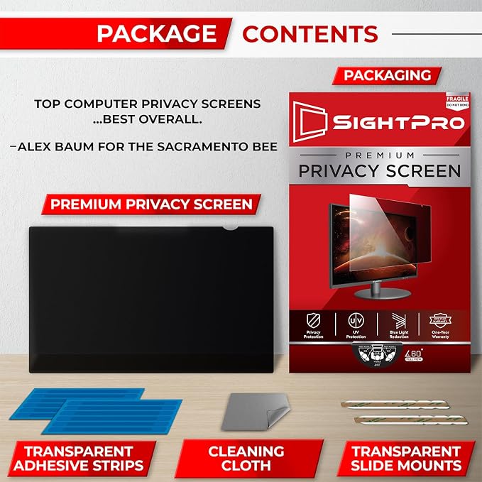 SightPro 24 Inch 16:9 Computer Privacy Screen Filter - Image 6