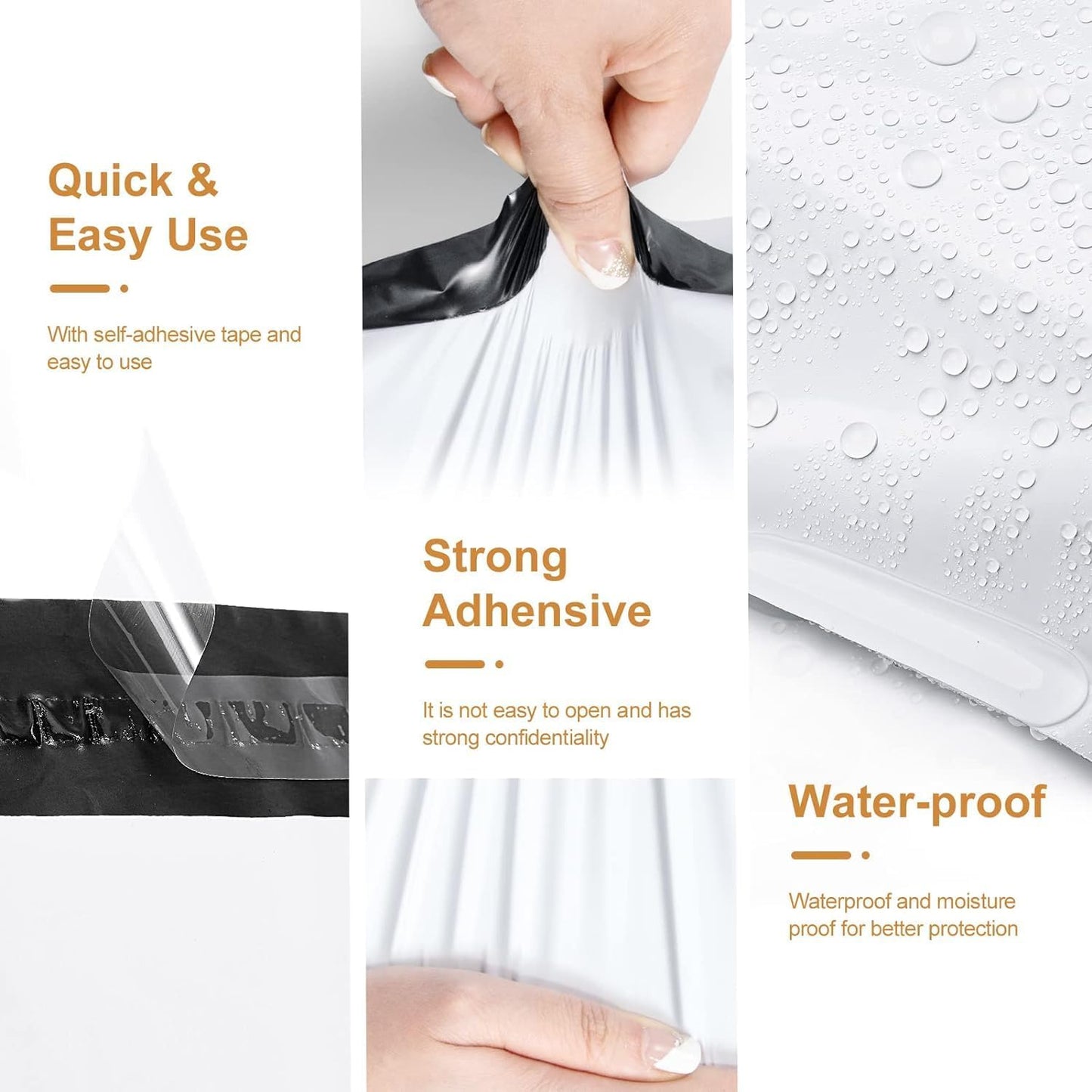 Metronic Poly Mailers 14.5x19 Inch 400pcs Shipping Bags for Clothes,Self Adhesive Shipping Envelopes for Small Business,Waterproof Mailers Poly Bags for Shipping,Packaging Mailing Bags White