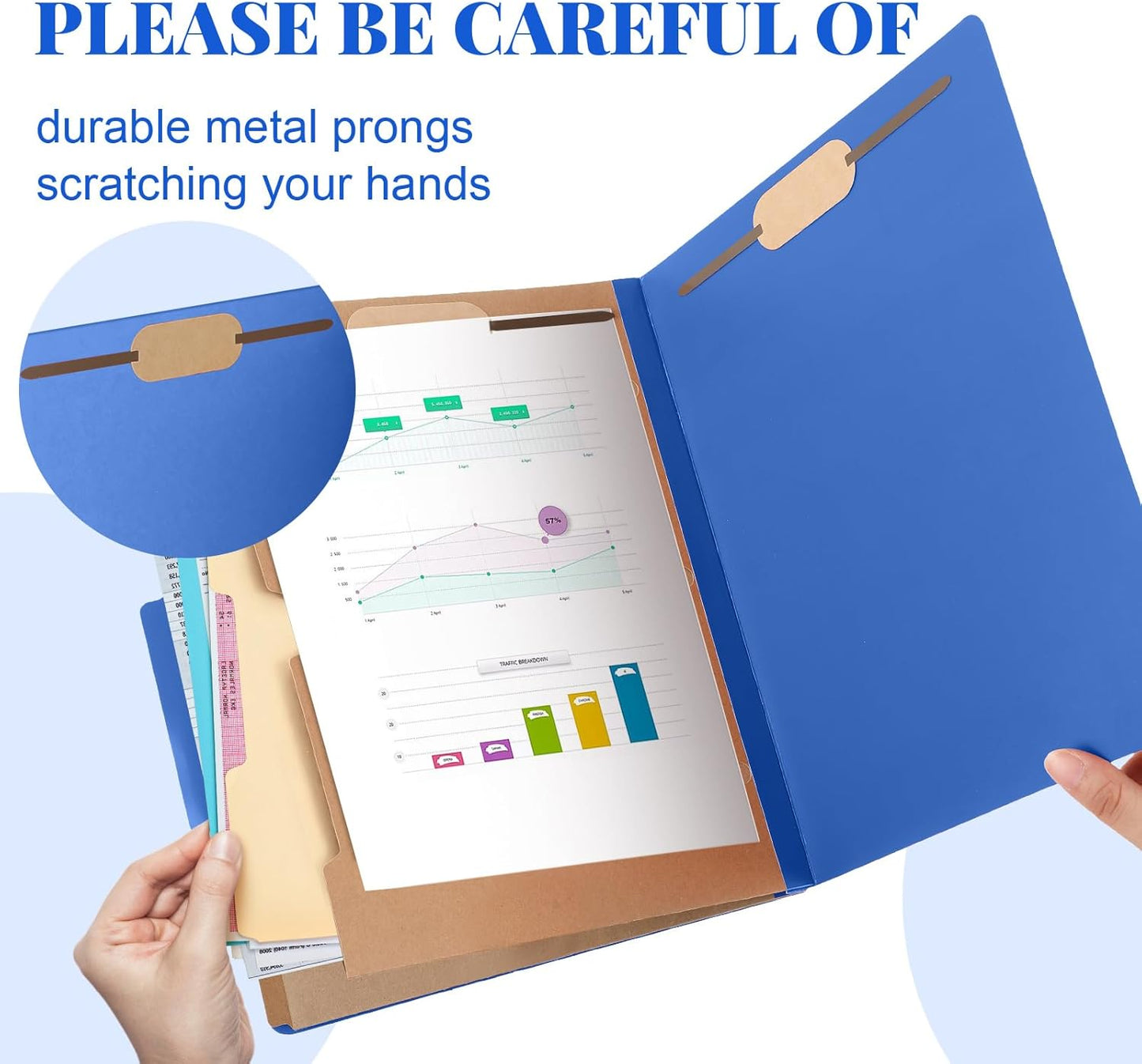 24 Pcs Classification Folders Letter Size, 2 Pocket Dividers Pressboard File Folder with Fasteners, Expanding File Organizer Bulk for Teachers, Clergy, Office, Church, Christmas (Dark Blue)