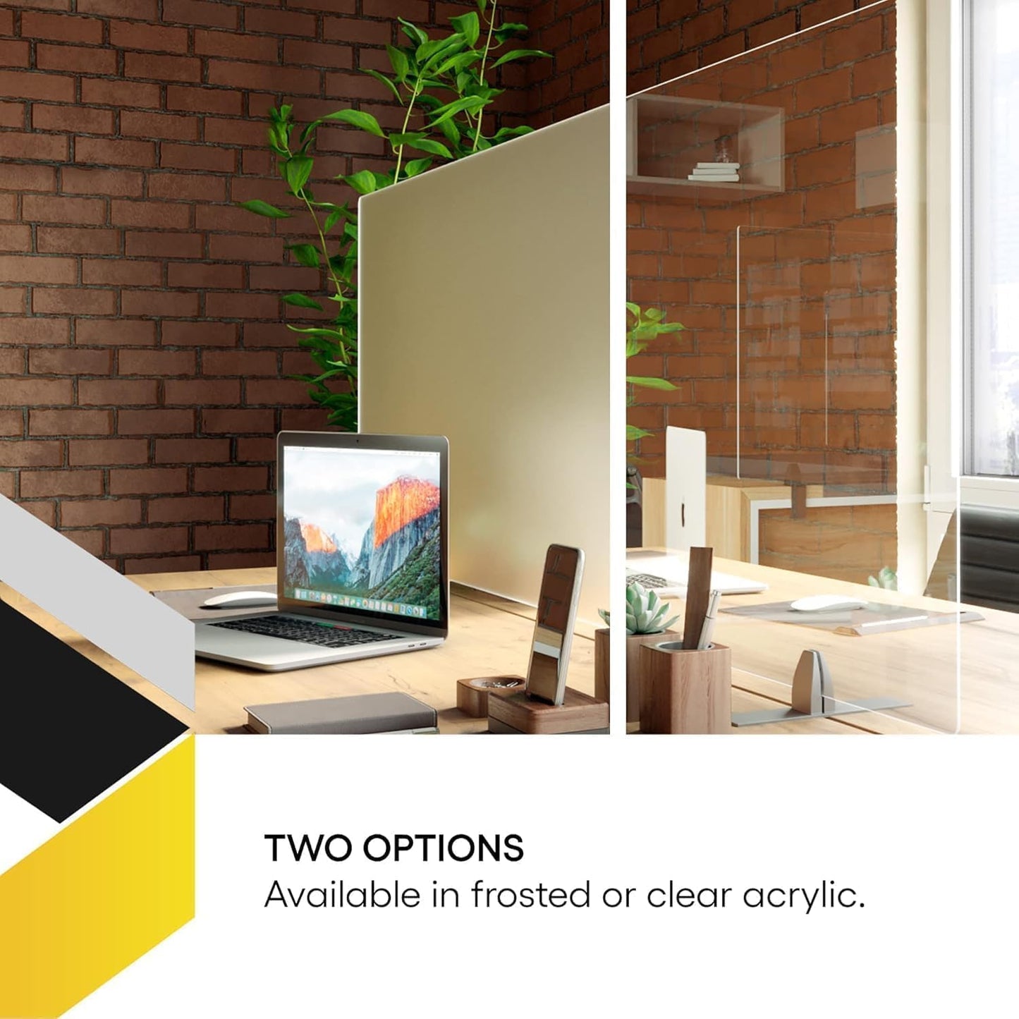 OBEX Acrylic Free Standing Screen, Divider for Desk Privacy Home & Office Partitions for Table Top Workstation, Portable Cubicle Panel for Work, 12" x 72", Frosted