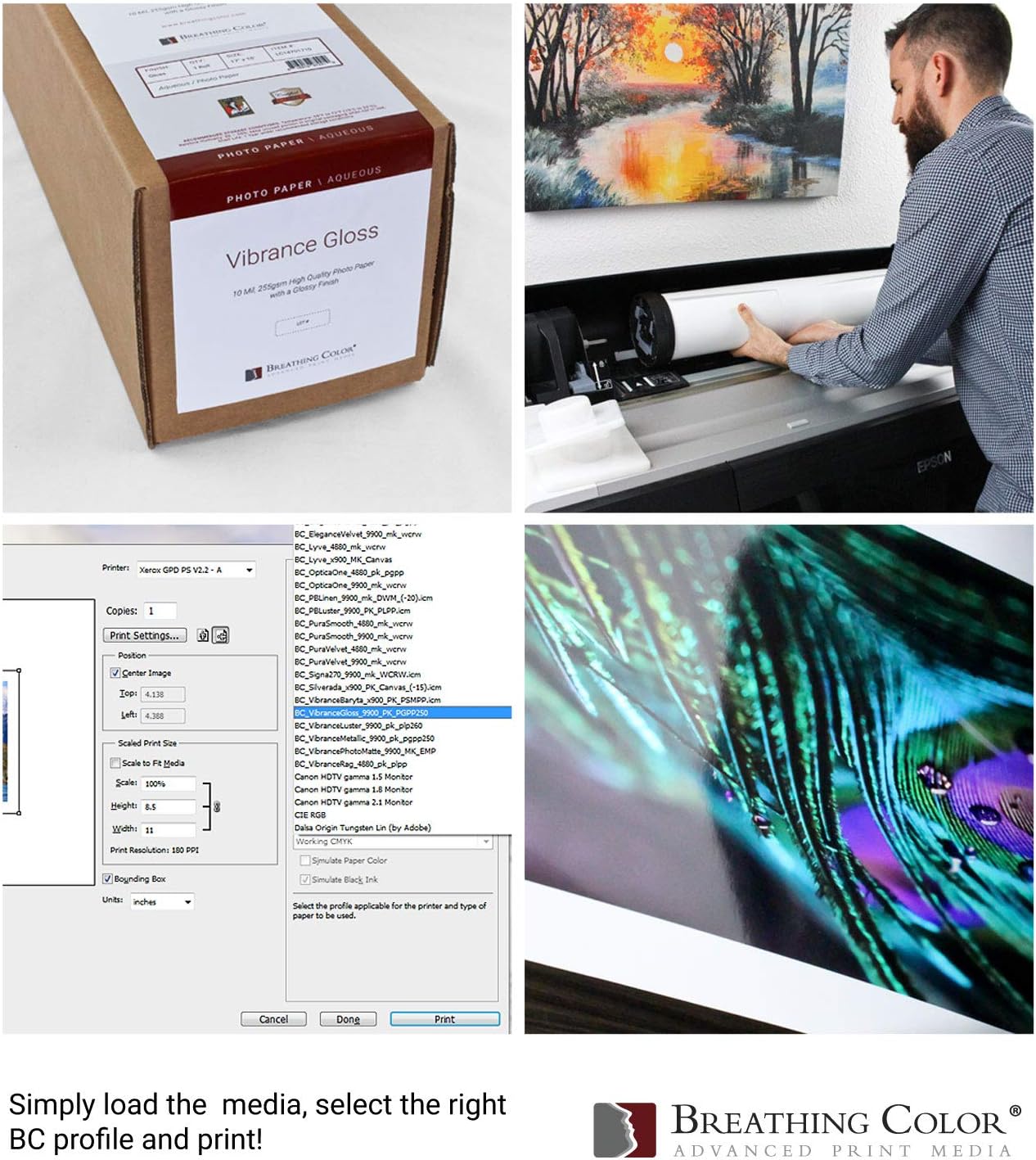 Vibrance Gloss Photo Printer Paper 10 mil 255 gsm Glossy Finish Premium Photo Paper Sheets 13 inches x 19 inches 50 sheets Works with All Inkjet Printers Including Professional Makes and Models
