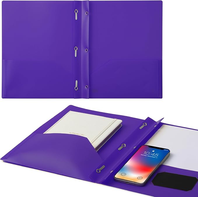 Mr. Pen- Plastic Folders with Pockets and Prongs, 5 Pack, Letter Size | Pocket - Image 7