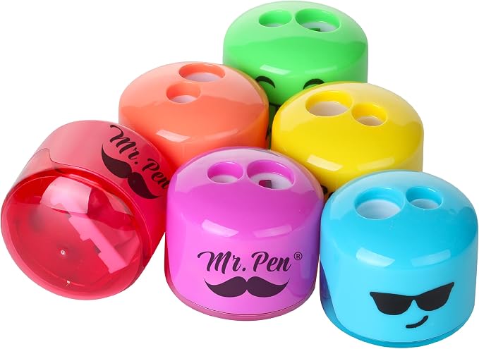 Mr. Pen- Pencil Sharpeners Manual, 48 Pack, Dual Hole, Smiley | Bulk Handheld - Image 9
