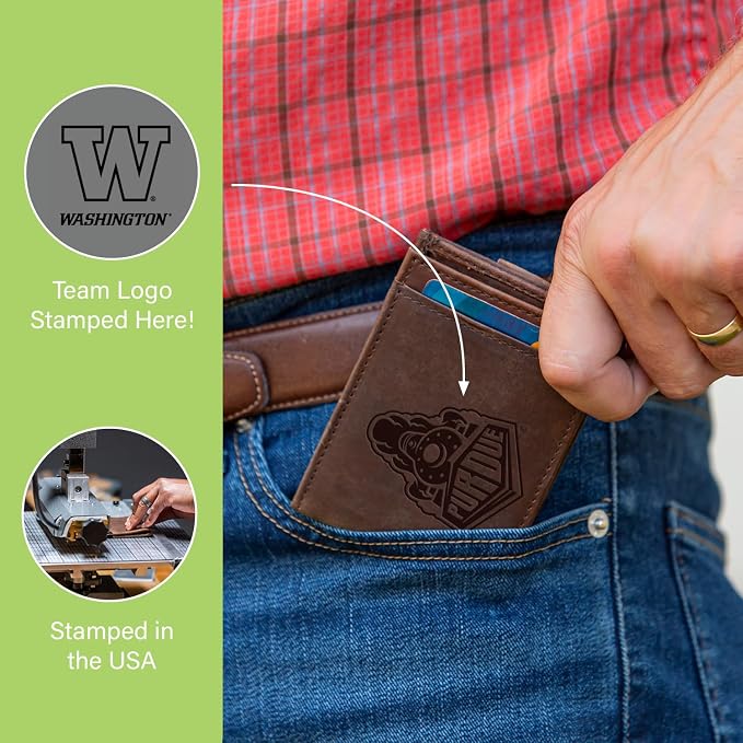 Team Sports America NCAA University of Washington Front Pocket Slim Wallet - Image 8