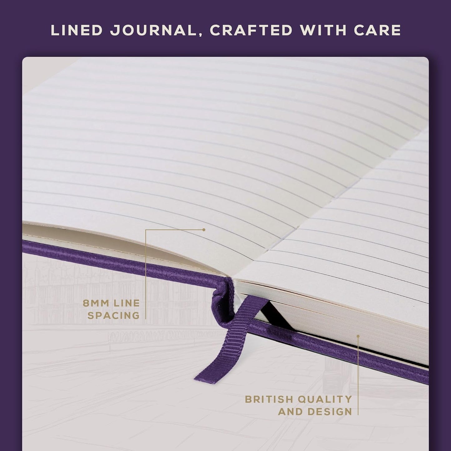 BEECHMORE BOOKS Lined Journal Notebook, 5.8 x 8.3 inch, A5 160 Lined Pages, Hardcover Leather Journals for Women, Men, Writing and Notebooks for Work - 120 GSM Thick Paper, Gifts Box Included