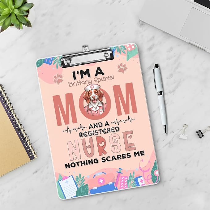 I'm a Brittany Spaniel Mom and a Registered Nurse Nothing Scares Me Acrylic - Image 3