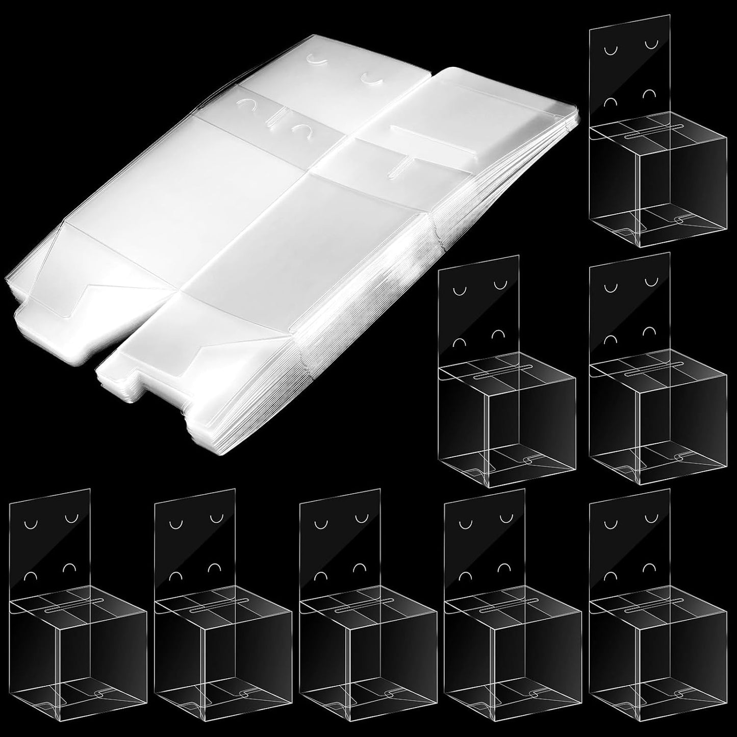 Eersida 30 Pieces Clear Raffle Boxes with Slot 6 x 6 x 6 Inch Plastic Donation Box Voting Suggestion Ballot Containers with Removable Header for Fundraising Collecting Business Card Voting Contest