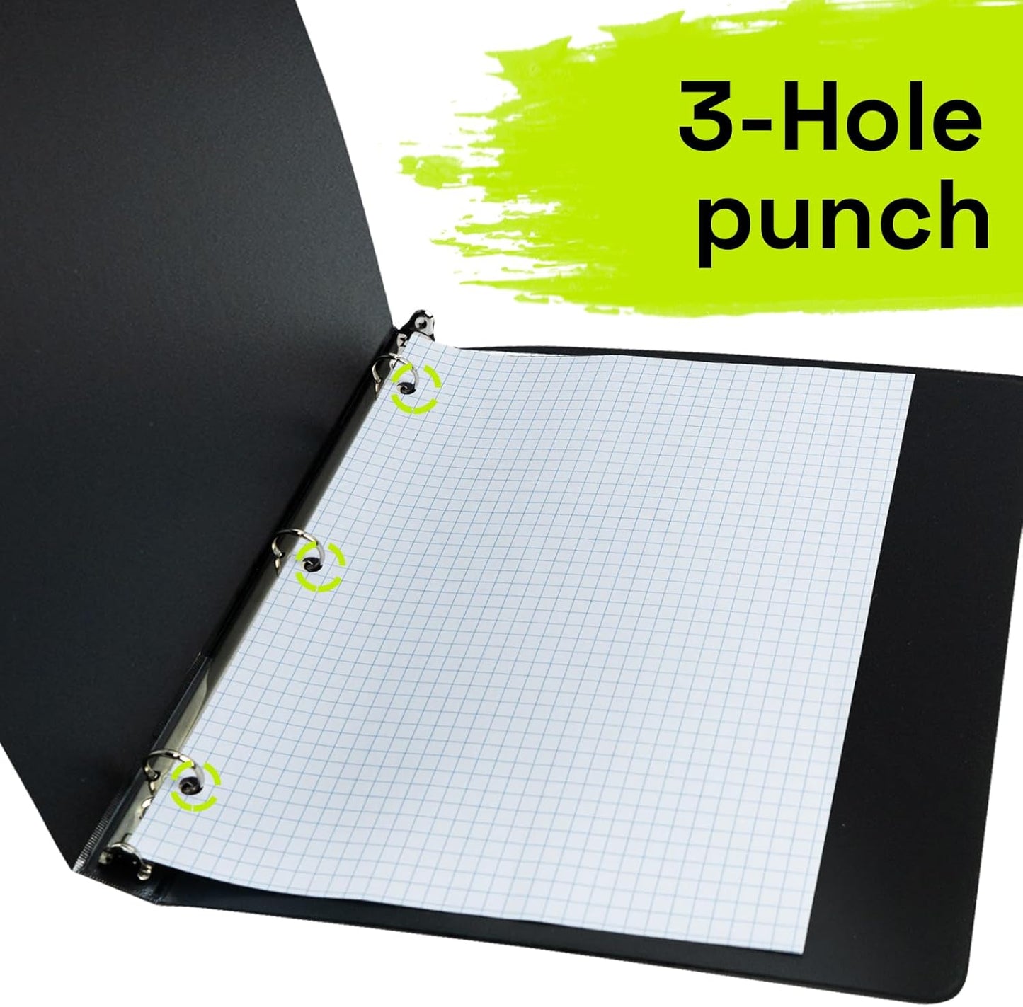 Spiral Notebook for School 3 Pack, 1 Subject, 4x4 Graph Ruled Paper, 100 Sheets, 9" x 11", 1 Divider with Pocket, 3 Hole Punched, Plastic Cover, 1/4" Grid Note Book Bulk, 3 Aesthetic Colors