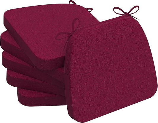 AAAAAcessories D-Shaped Chair Cushions, Machine-Washable Cover, Wine Red by AAAAAcessories