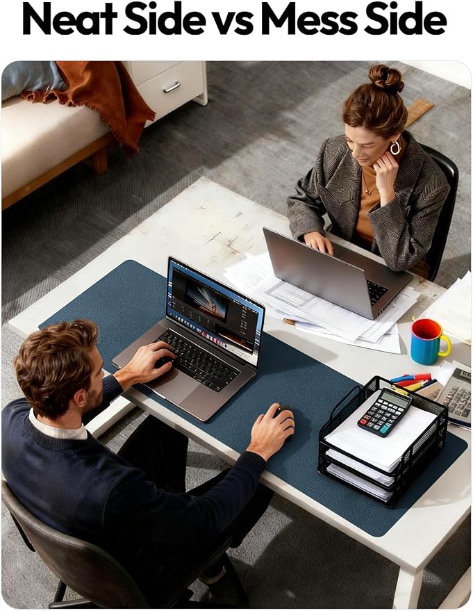 YSAGi Leather Desk Pad Protector, Office Desk Mat, Large Mouse Pad, Non-Slip PU - Image 7