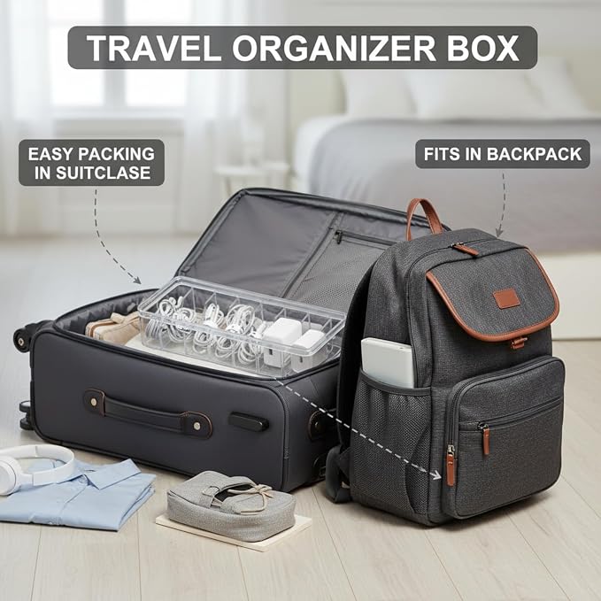 Tatuo 2 Pcs Cord Organizer for Drawer Desktop, Cable Organizer Box - Image 5