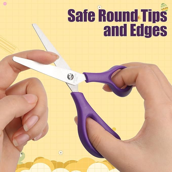 BURVAGY 24Pack 5.5" Safety Small School Kids Student Round Blunt Tip Craft - Image 5