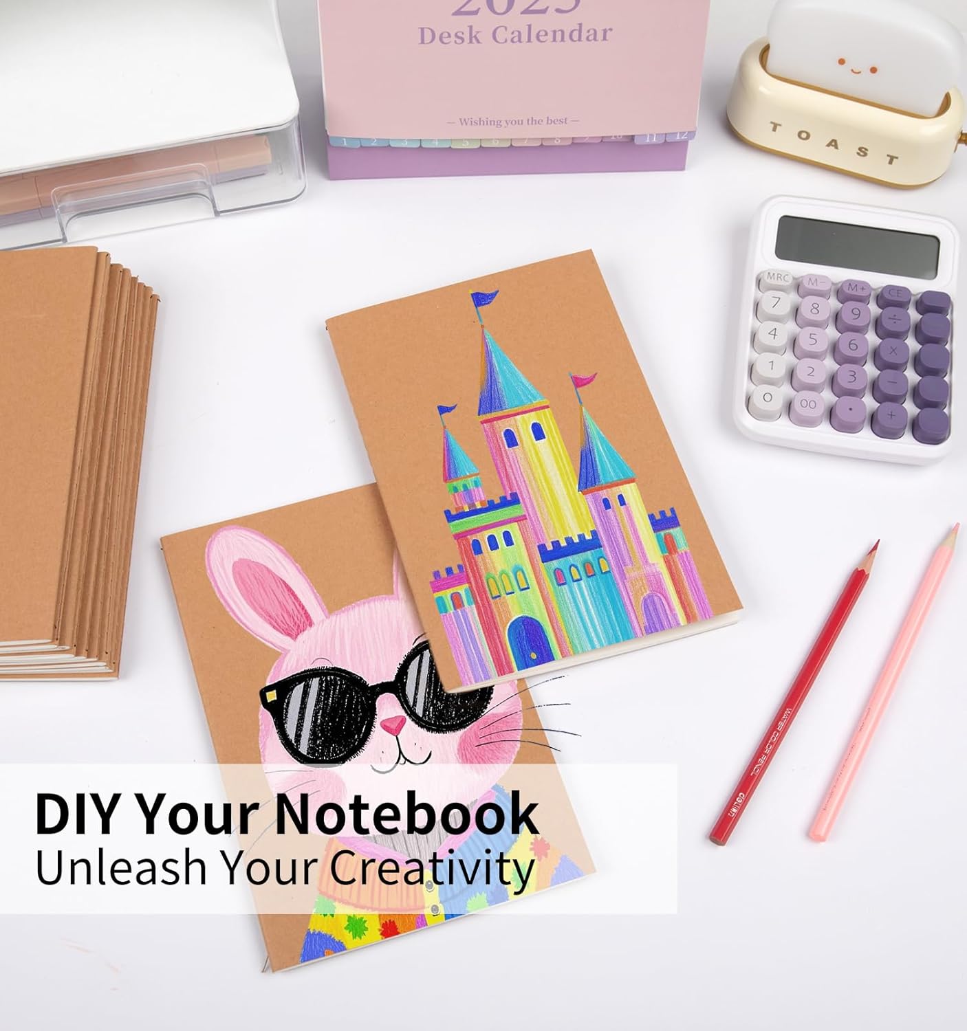 48 Pack A5 Blank Kraft Notebooks Bulk, Journaling Notebooks, Soft Cover Composition Notebook, 8.3x5.5 Inches 60 Pages Travel Journal Notebooks Set for Work, School, Student, Kids, Writing
