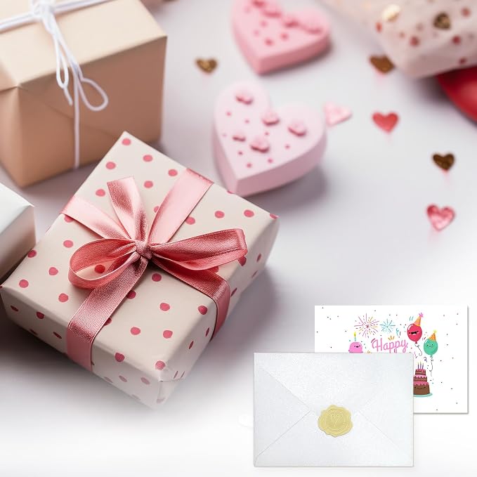 100 Pack Mini Pearl Gold Envelopes, 4 x 2.75" Shimmer Gift Card Envelopes - Image 8