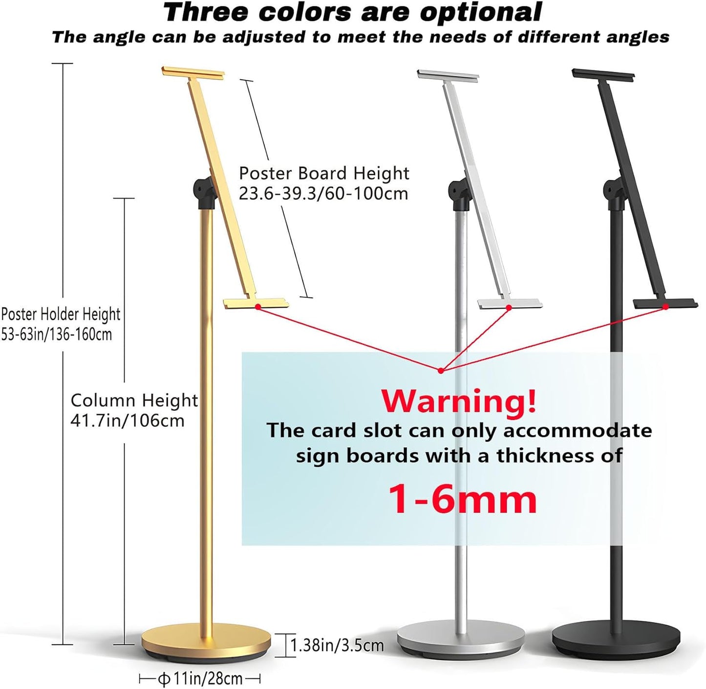 Heavy Duty Multi-angle Adjustable Metal Painting Easel Stand,Sign Holder Stand,Poster Stand with Round Base- Outdoor Floor Standing Indoor Display Holder(Silver)