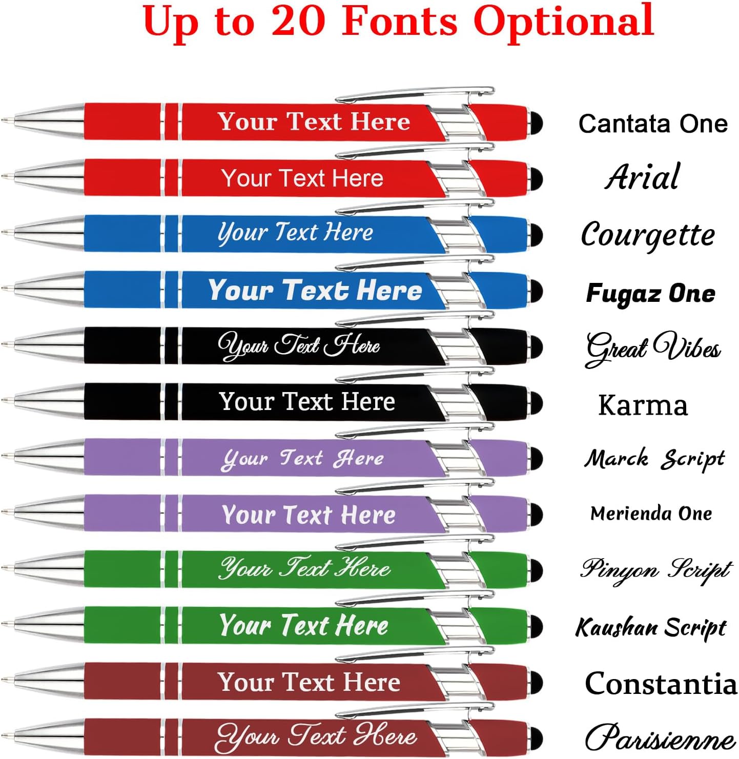 Personalized Pens with Name Logo or Message, Up to 1200 pcs Bulk Custom Metal Ballpoint Pen with Black Ink Customized Gift for Business, Graduation and Promotions (Orange)