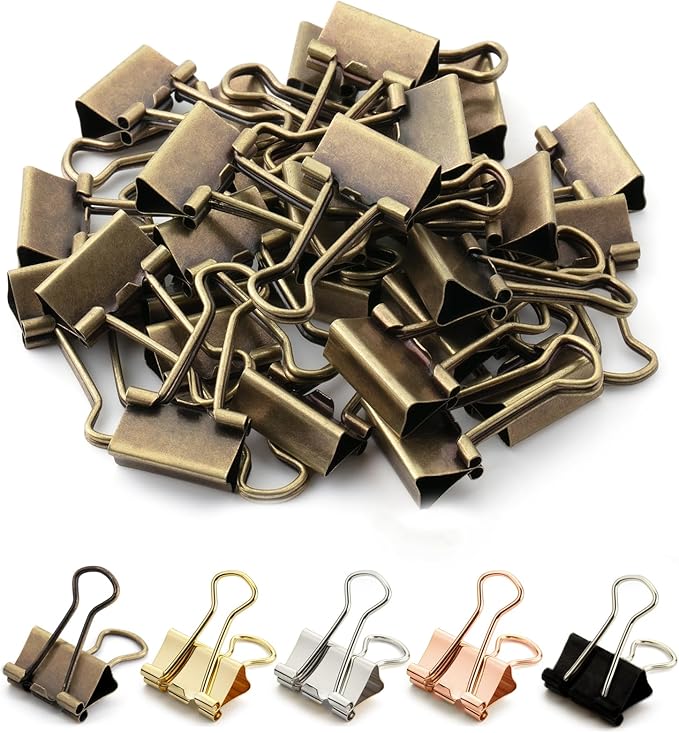 Mr. Pen- Small Binder Clips, Small Size | Bronze Metal Binder Paper Clips by MrPen