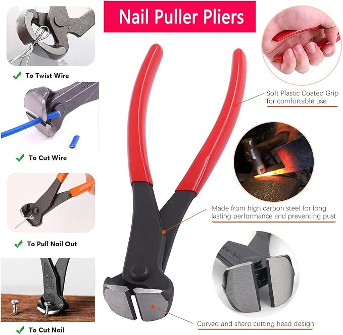 Upholstery Staple Remover Tack Puller Nail Remover Tool Set Nail Puller Plier - Image 4