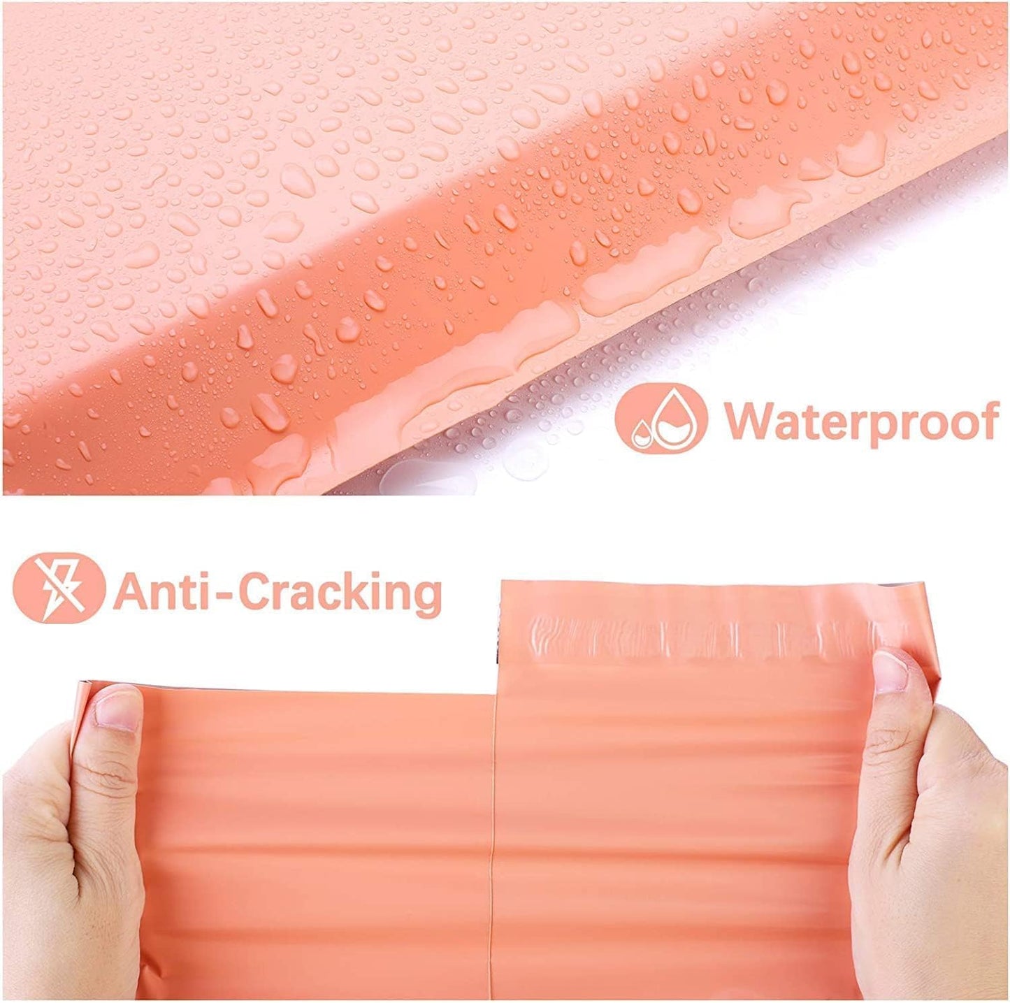 Metronic Poly Mailers 12X15.5 500Pack, Strong Adhesive Shipping Envelopes for Clothing, Waterproof Shipping Bags for Small Businesses, Flexible Mailers Poly Bags, Packages Bags Peach Pink