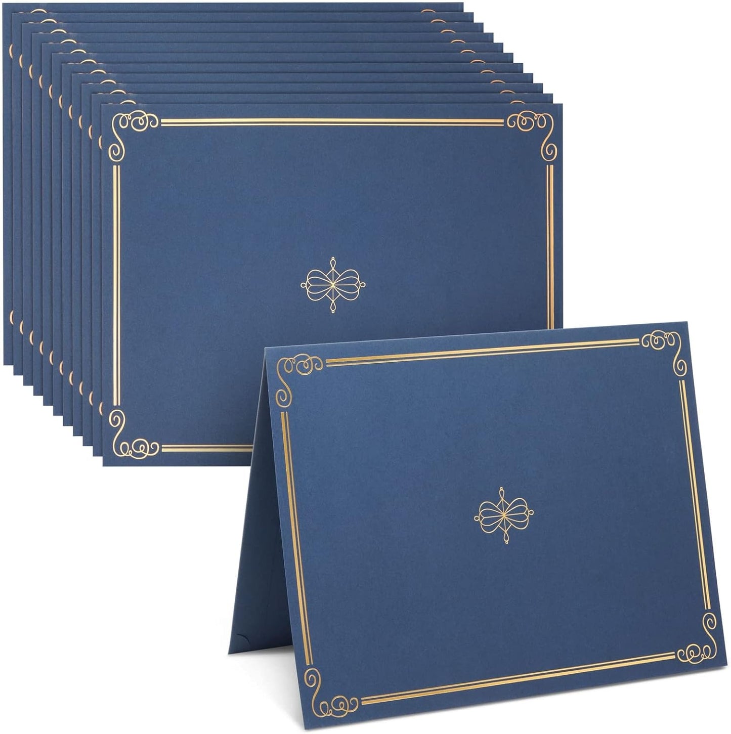 BLUE PANDA Certificate Holders - 24-Pack - Navy Blue Letter Size Award Folders - Certificate Covers for Diploma, Employee Appreciation, Recognition & Presentations