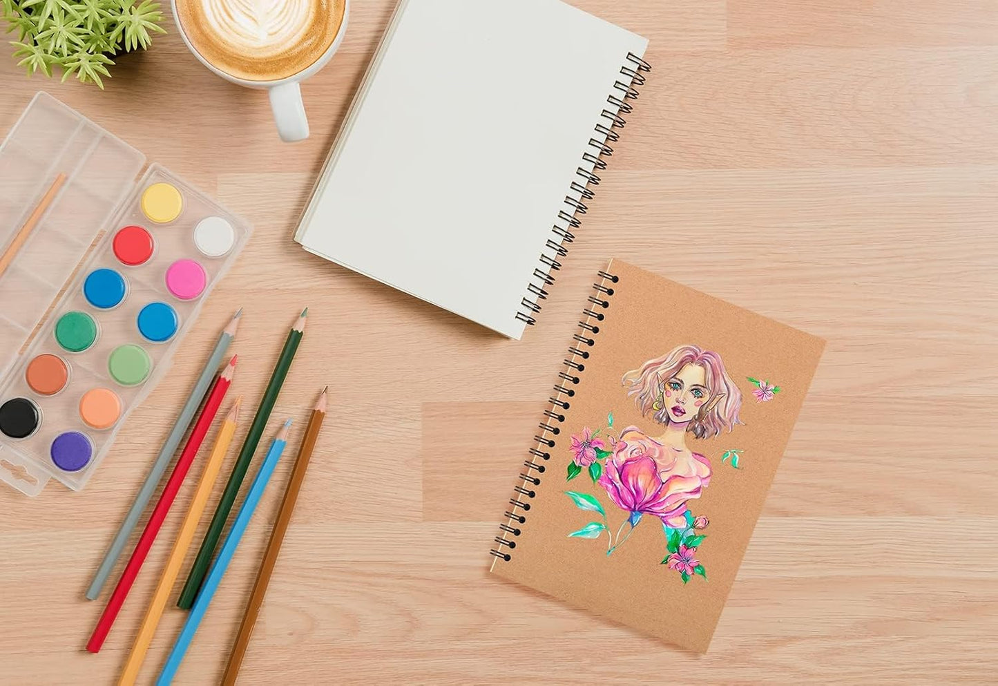YOTNUS 60 Pcs A5 Spiral Notebooks Journal with Kraft Cover, 5x8 Inches, Ruled Lined Paper, for Work, Sketches, Study, Notes Taking, Gifts, Brown (60 PCS(Lined)