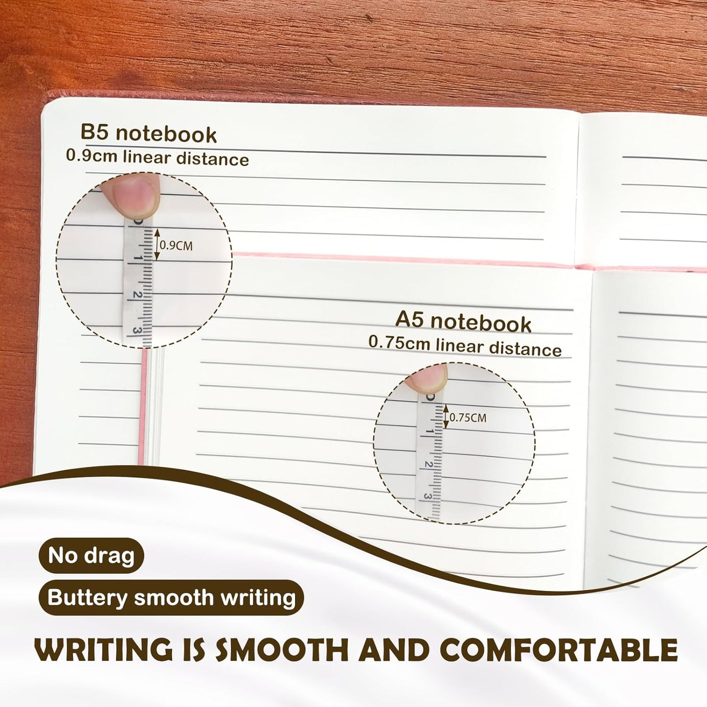 Stone Paper Notebook for Women Men, Waterproof Notebook Hardcover Executive Journal, Ruled Notebooks for Writing, Business, Work ＆ School, 160 Pages Notebook with Gift Box (B5 Green)