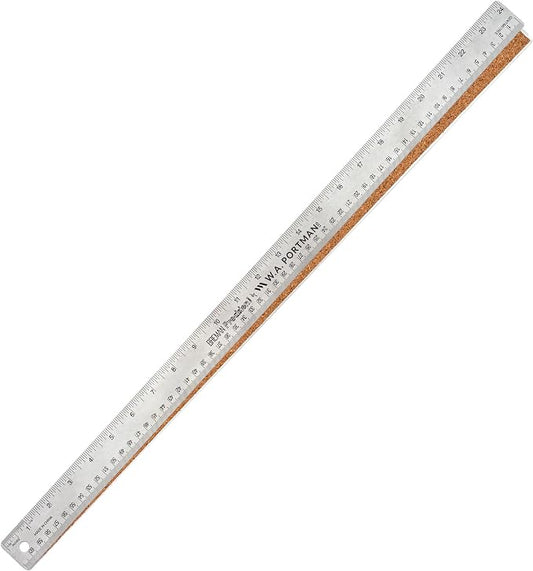 Breman Precision Metal Ruler 24 Inch Cork Back – Stainless Steel Straight Edge by WAPortman