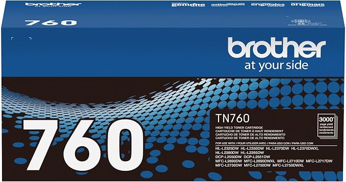 Brother Genuine TN760 High Yield Black Toner Cartridge by Unknown