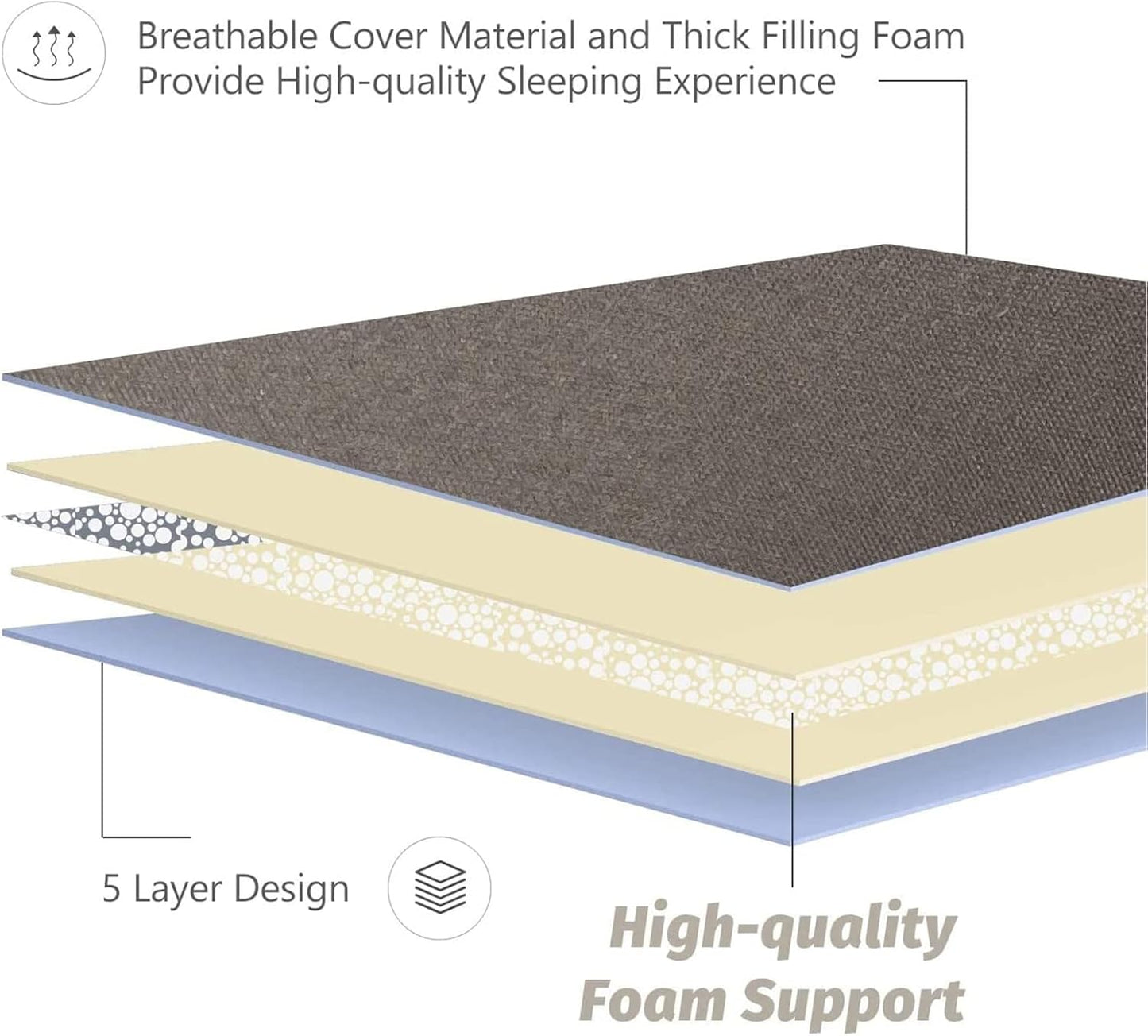 Japanese Shiki Futon Mattress Floor Mattress Thicken Tatami Mat Sleeping Pad Roll Up Mattress Floor Lounger Bed Folding Couch Bed Mattress Pad for Guest Room, Charcoal Grey, King