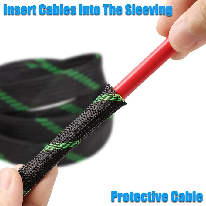 25ft PET Expandable Braided Cable Sleeve 1/2inch Pet Braided Cable Sleeve - Image 4