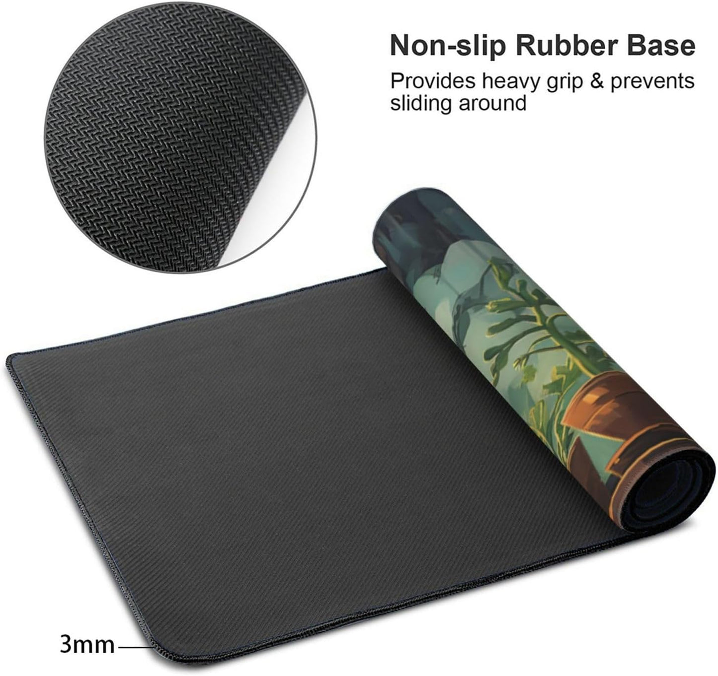 35.4 x 15.7 in, XXL Large Mouse Pad for Desk, Extended Keyboard Mouse Mat for Computer Office, Big Laptop Mouse pad, Gaming Pc-Cute Black Cat