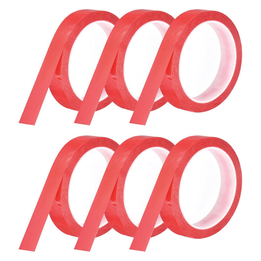MECCANIXITY 6 Rolls Whiteboard Tape Graphic Chart Tape 20mm 54.7 Yard Art Tape Thin Self-Adhesive Pinstripe Tape Masking Tape for Gift Wrapping Craft Supplies, Red