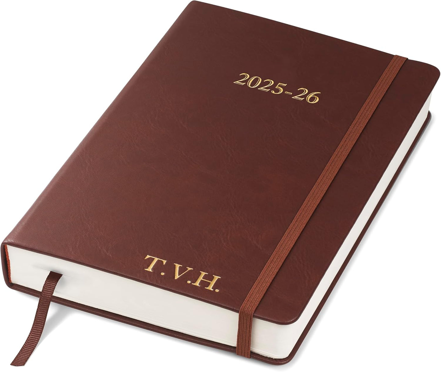 Wykeham's Executive 2025-26 Daily Journal Planner – Mid-Year Academic Diary (Personalized Conker, 8.5"×5.5")